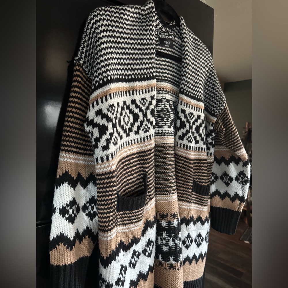 Vice Geometric Patterned Cardigan - image 3